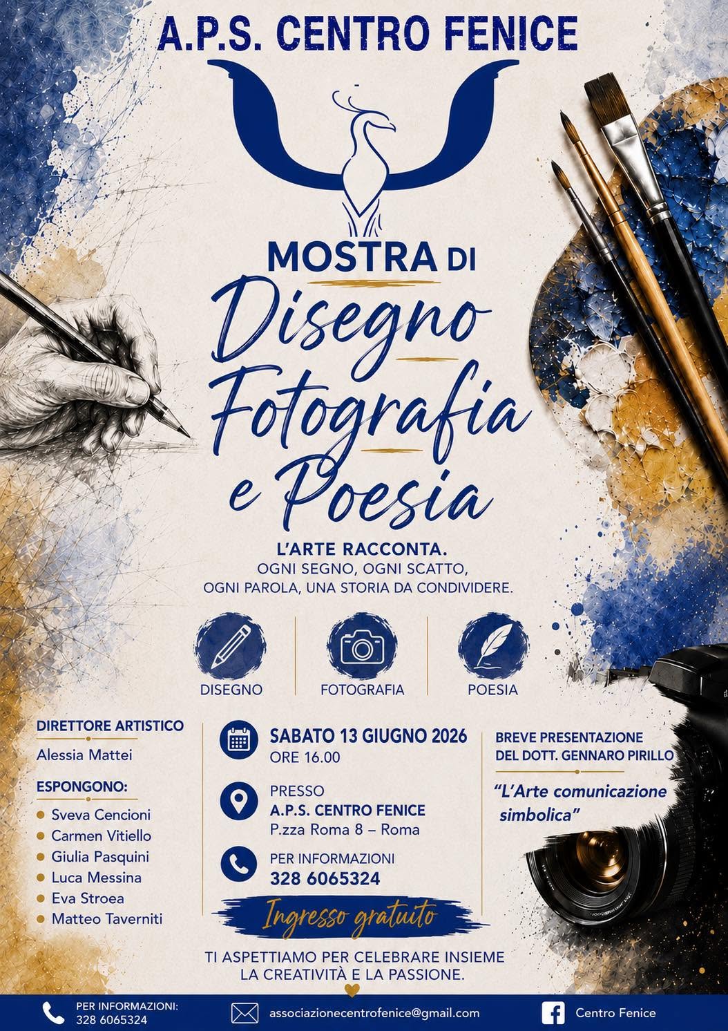 Locandina dell’evento dedicato a disegno, fotografia e poesia